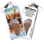 Charlotte FootWhere® Souvenir Zipper-Pull. Made in USA