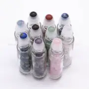 10X 10ml Essential Oil Crystal Roller Bottles Chakra Healing Massage Roll Stone