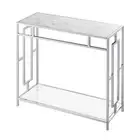 Convenience Concepts Town Square 31.5 in. Chrome White Faux Marble Rectangle