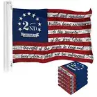 NEW G128 2nd Amendment American Flag 5-Pack 3x5 Ft Printed 150D Polyester