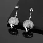Dangle Button Ring Cubic Zirconia Drop Pendant Navel Piercing Jewelry _SE