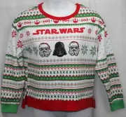 Star Wars Christmas Shirt Darth Vader Storm Troopers Fairisle Sweatshirt New M