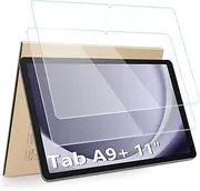 [Hianjoo] [2-Pack] Screen Protector Compatible with Samsung Galaxy Tab A9+ / A9+ Kids Edition 11", [HD Clarity] [9 Hardness] Tempered Glass Replacement for Tab A9 Plus SM-X210, SM-X215 LTE, SM-X216 5G