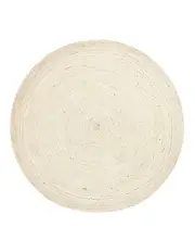 [Miss Amara] Sete Bleached Hand-Braided Round Jute Rug in Two Tone