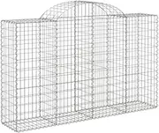 Arched Gabion Basket 200x50x120/140 cm Galvanised Iron - Durable Garden Planter for Outdoor Landscaping, Decorative Plant Pot for Patio & Yard