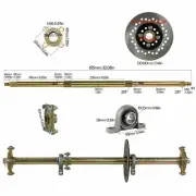 32'' Rear Live Axle Wheel Hub Sprocket Kit For ATV Quad Trike Go Kart Golf Cart