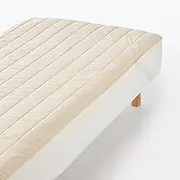 MUJI 84680120 Kapok Mixed Double Gauze Bed Pad Made from Tree Nuts, 55.1 x 78.7 inches (140 x 200 cm), Produced