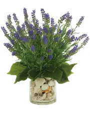 Creative Displays Lavender Floral In A Seashell Filled Vase