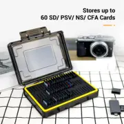 60 Slots PSV CF Type A NS SD Memory Card Case Box Storage Holder + Label Sticker