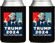 12-16 OZ Bottles Insulated Beverage Beer Can Sleeves Non-Slip Can Coolers Sleeves Insulator Set of 2 (Black-1, One Size)