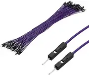 uxcell Male to Male 1Pin Breadboard Jumper Wire 2.54mm Pitch Ribbon Cable 30cm Long Electronics Breadboard Ribbon Cables for Breadboard Electronic Projects Pack of 100,Purple
