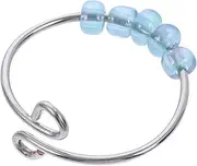 KICHOUSE Titanium Steel Glass Bead Ring for Women Anxiety Relief Ring Decorative