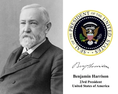President Benjamin Harrison President Portrait 8 x 10 Photo Photograph