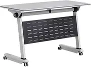 GIZNXBA Folding Conference Table with Lockable Wheels, Conference Room Training Room Flip Top Mobile Training Table, Foldable Meeting Table Conference Room Table for Office Home Classroom(120x40cm)