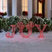 73" x 28" CHRISTMAS DISNEY JOY SIGN W MICKEY MOUSE EARS 70 RED LIGHTS YARD DECOR