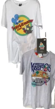 MENS size M THE SIMPSONS Itchy & Scratchy PJ, Krustyo’s tshirt and Ralph air fr