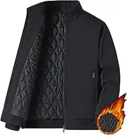 [JEShifangjiusu] Men's Fashion Stylish Jacket Windbreaker Lightweight Sport Coat Zipper Slim Fit Sportswear, Black, XXL