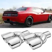 2x For Dodge Challenger 2.5" ID 3.5" OD Dual Exhaust Tip Exhaust Pipe Tip Chrome