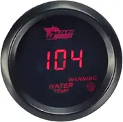 E Support 52mm Black Car Motor Digital Red LED Light Water Temp Fahrenheit F Gauge