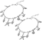 [GAROZATION] Summer Beach Accessory Shell Anklet Chain Charm Bracelet Boho Style Zinc Alloy