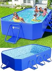 Foldable Pool, Large Non-Inflatable Swimming Pool for Kids,Adult Collapsible Pools Hard Plastic Shell,Oversized Thickened,115"x65"x20" Portable Folding Kids Pools for Backyard-Mosaic Design
