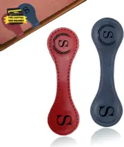 Personalized Magnetic Leather Bookmarks,2Pcs Vintage Letters Custom Bookmarks fo