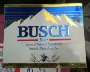 Busch Beer large window advertising Decal Sticker 16 1/2 x 13 1/4" size Peel off