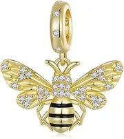[DOYIS] 925 Sterling Silver Charms for Pandora Bracelets,Gold Bee Pendants Beads Charms,Jewelry for Women Friend