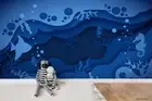 3D Paper Cut Ocean Coral Wallpaper Wall Mural Removable Self-adhesive 208
