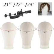 21'' 22'' 23'' 24'' Canvas Block Mannequin Head With Stand Wig Making Hat Holder