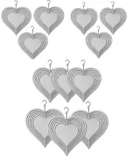 12 Pack 10 - inch Double Sided Heart Sublimation Wind Spinner Blanks w/hooks