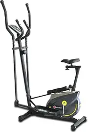 PowerMax Fitness EH-250S Elliptical Cross Trainer with Hand Pulse, Adjustable Resistance and LCD Display, Home Gym Workout Machine for Cardio Training