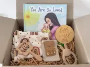 New Baby Gift Box Hamper, Christening gift Baptism gift Gender Neutral Christian