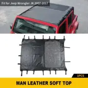 Leather Sunshade Mesh Bikini Soft Top Roof For Wrangler JK 2007-17 Rear Skylight