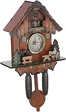 ULTECHNOVO Wooden Cuckoo Wall Clock Traditional Quartz Silent Operation Home Decor for Bedroom