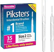 [Piksters] Interdental Brushes, Size 2, Interdental Tooth Brush for Small & Medium Gaps, Gum Soft Bristles for Plaque Removal, Safe for Braces (35 pk)