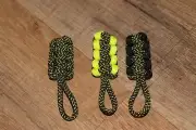 paracord zipper pull - tracks camo neon yello black