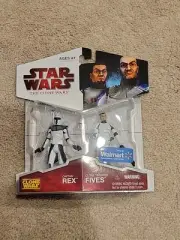 Star Wars Clone Wars Walmart Exclusove 2 Pack Captain Rex & Clone Trooper Fives