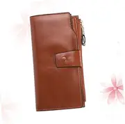 [CATIEBYE] Retro Leather Clutch Bag Snap Closure Wallet Wallet Pockets Zipped Coin Purse Pack Purse Handbags for Women