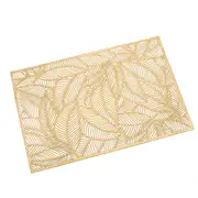 4/6PCS Anti-slip PVC Square Washable Placemats Insulation pad Kitchen Dining Table Mat Gold