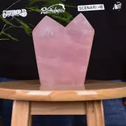 2.2LB Natural Rose quartz crystal obelisk tower quartz crystal healing