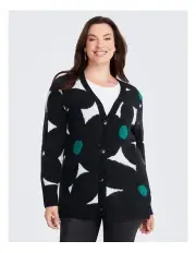 [Taking Shape] Flower Button Through Cardigan in Multi