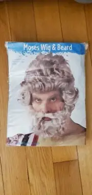 Biblical Moses Wig & Beard Men's New In Package Halloween Grecian