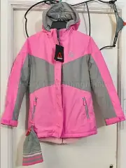 Gerry Youth GIRL 3 in 1 Systems Jacket W/ Reversible Knit Beanie L 14/16 PINK