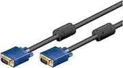 Goobay 10 Metre Full HD SVGA Monitor Cable Gold Plated 15 Pin VGA Male to 15 Pin Male Black Blue 93378