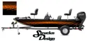 Fading Orange Honeycomb Hexagon Black Fish Bass Boat Black Decal Wrap USA Vinyl