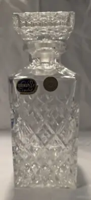 Vintage Bohemia Crystal Decanter Hand Cut Diamond Pattern FREE POSTAGE