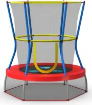 60" Skywalker Mini Trampoline w/ Enclosure Net & 360° Handlebar, Toddler Safe