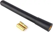 Car Truck Black Short Stubby Antenna AM FM Radio Aerial Mast Easy Installation Aluminum Black Plastic Coat Finished Fits Most Cars Screw Antenna Base