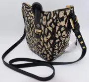 Vera Bradley Fenwick Mini Crossbody Hobo Bag in "Glossy Leopard"
